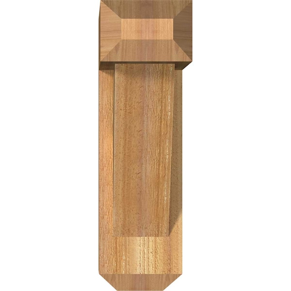 Traditional Craftsman Rough Sawn Bracket W/ Offset Brace, Western Red Cedar, 6W X 16D X 20H